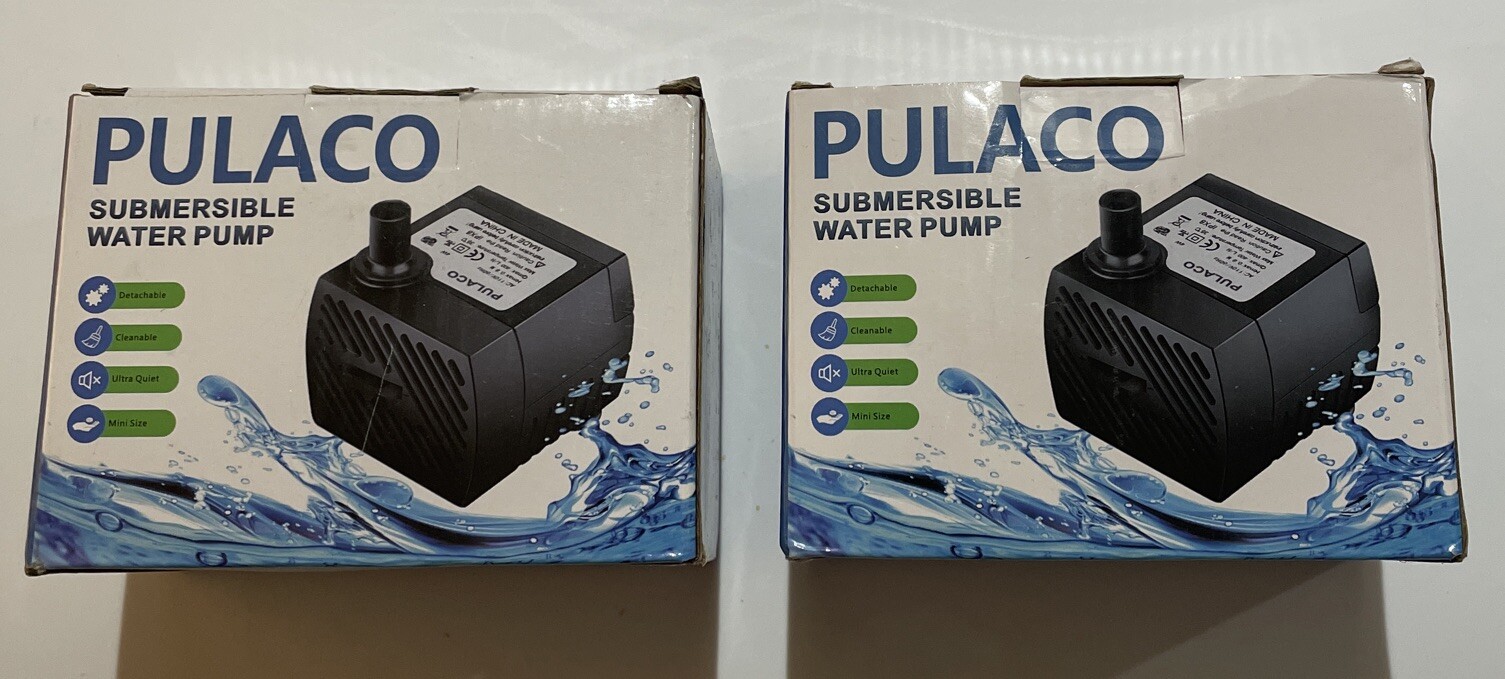 2 Pulaco Submersible Water Pump PL-128 AC 110-120v/60Hz 5w 95GPH Hydroponics NIB