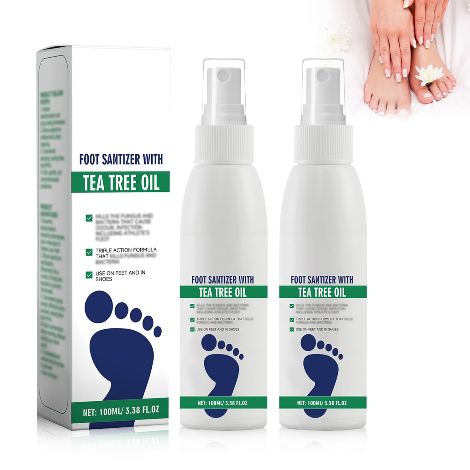 2Pcs Ximonth Foot Spray with Tea Tree Oil,Tea Tree Oil Feet Spray,TeaTree Oil...
