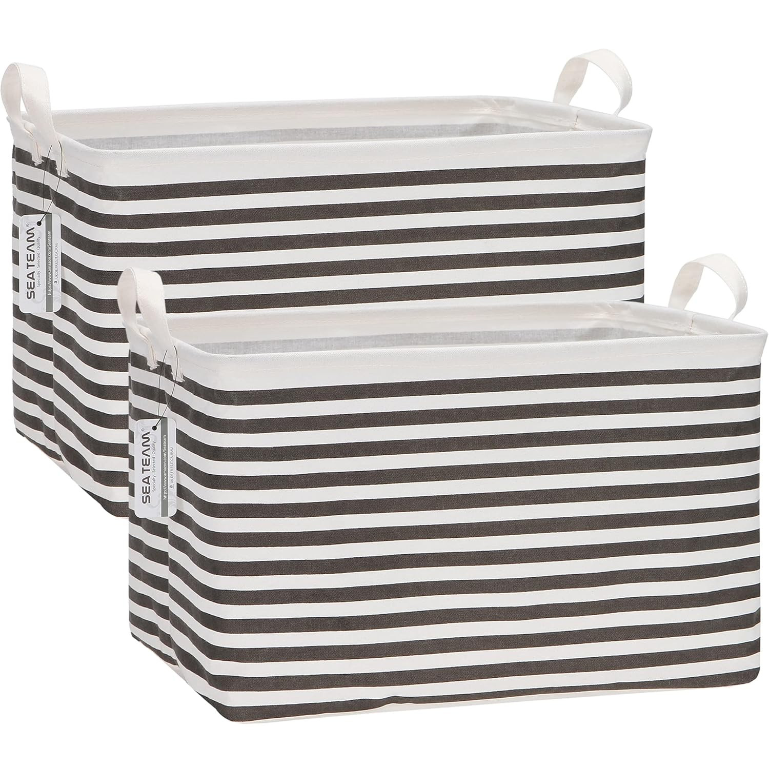 2 Pack Collapsible Storage Baskets Fabric Bin With Handles Closet Organizer