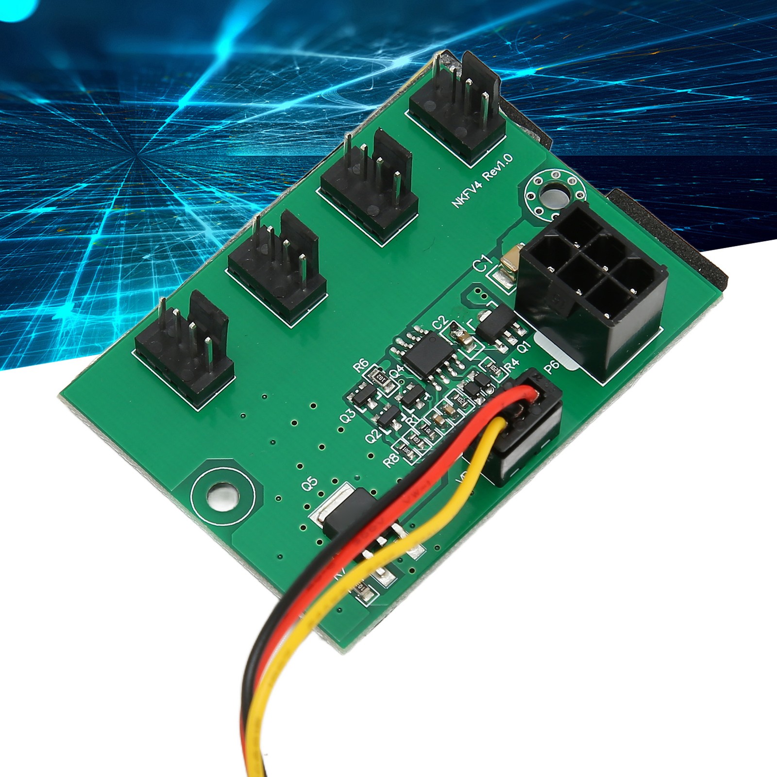 PC Fan Speed Controller DC 12V PWM 4 Way 11.8in Cable Easy Installation PC