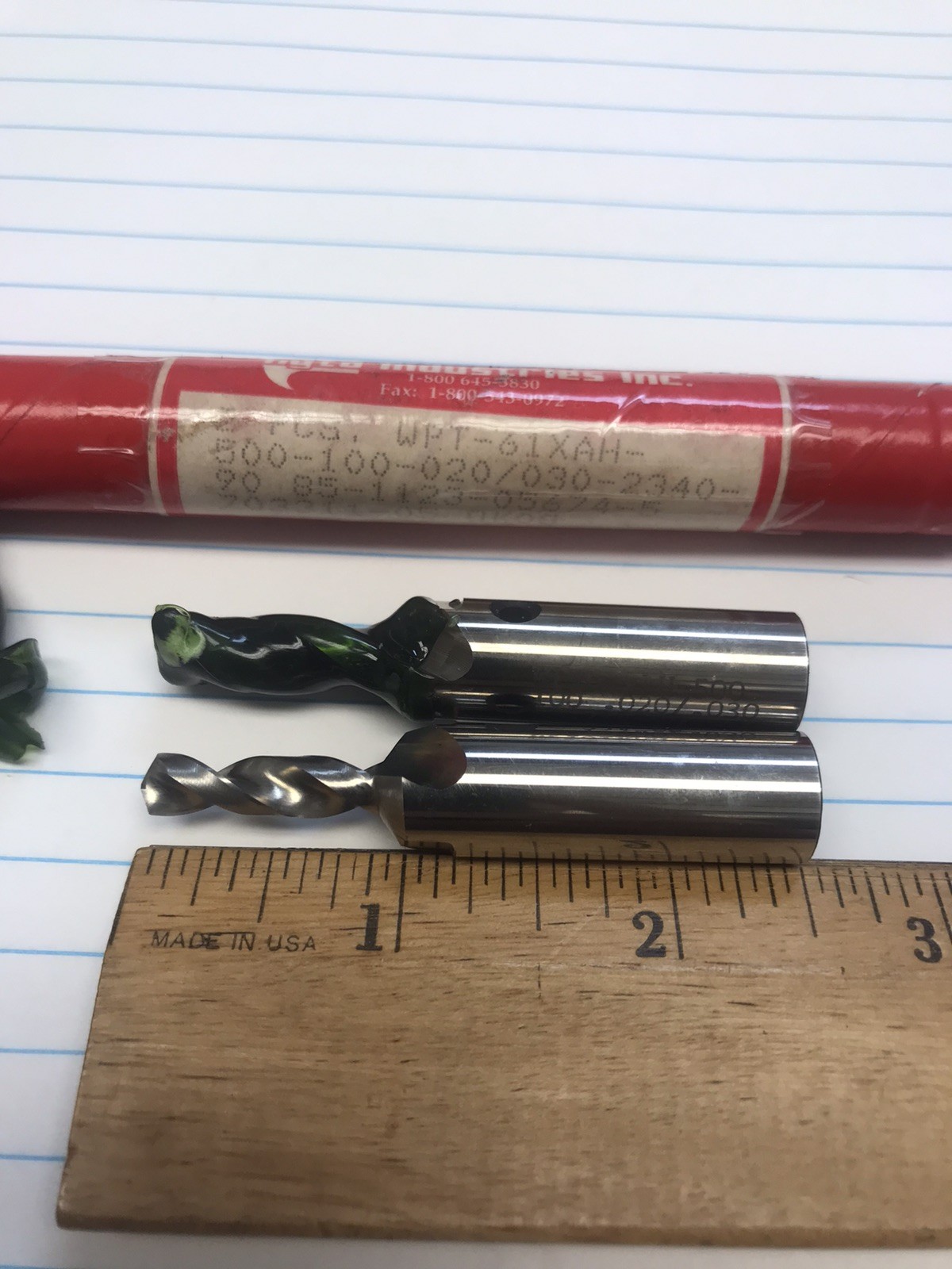 2 pcs.  15/64 X 1/2 X 100 DEG. HS COMBO DRILL & C/SINK. USA (loc stk)