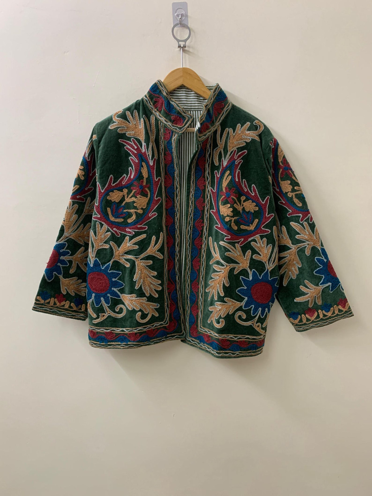 Vintage Suzani Embroidery Short Jacket | Hippie Coat, Boho Party Wear Women Coat