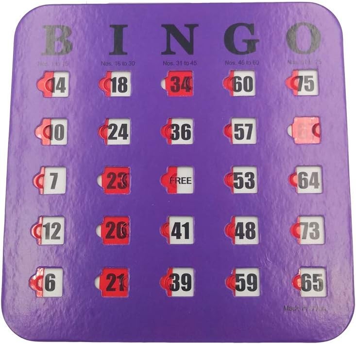 Yuanhe Shutter Slide Bingo Cards - 5 Pack Multi Color Extra Thick Stitched,...