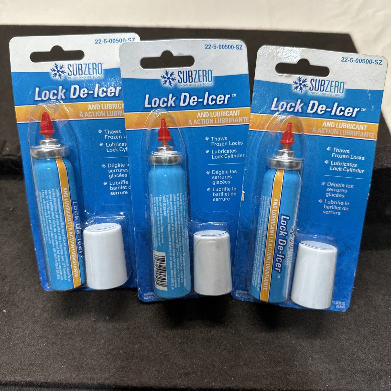 Lock De-Icer - Thaws and Lubricates Frozen Locks - SubZero  22-5-00500-SZ-3pack