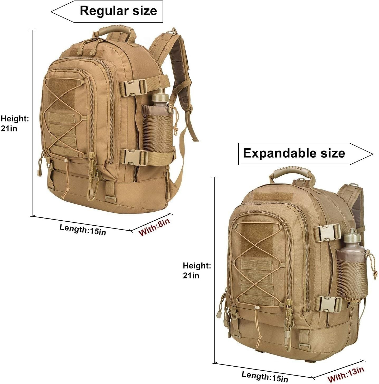 Tactical Backpack Military Army Daypack - Assault Pack for Men Molle Backpacks B