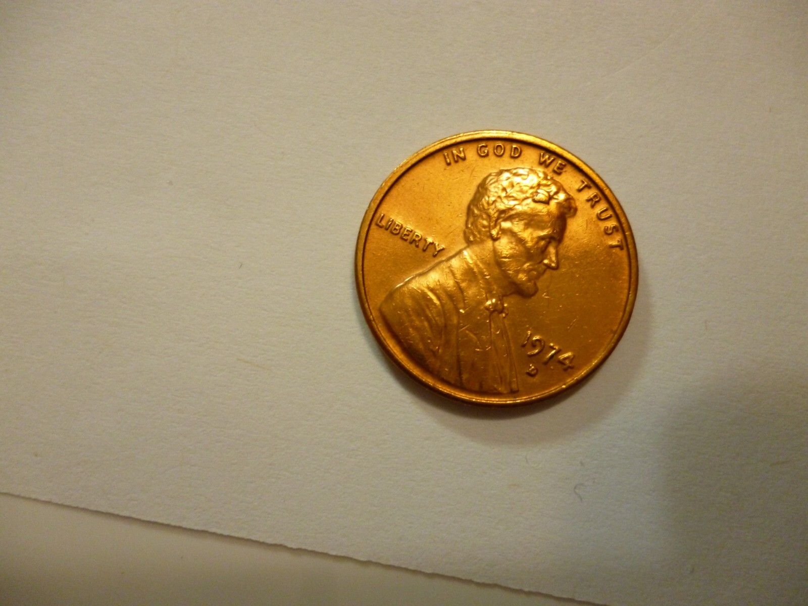 1974 d penny error large die chip