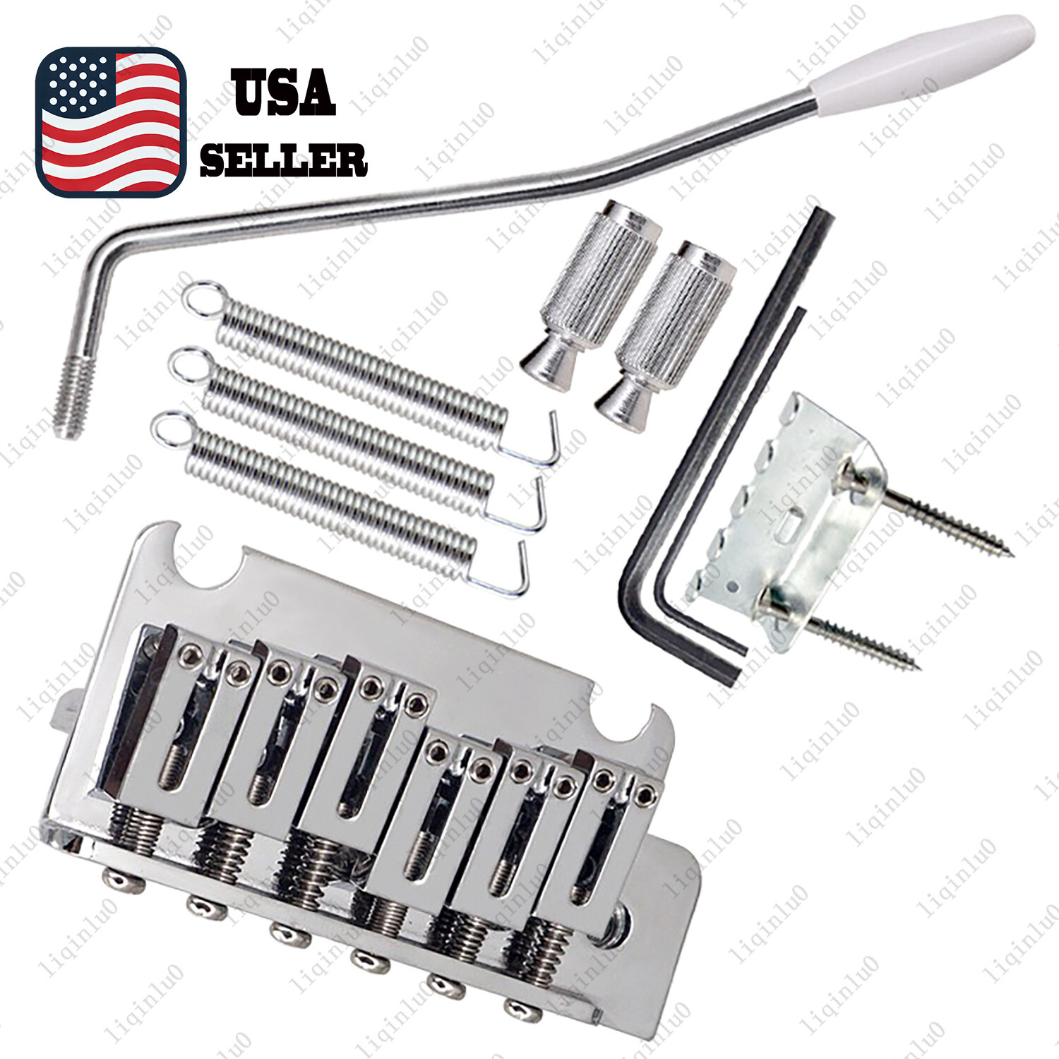 10.3MM Guitar Bridge Modern 2 Point Pivot Tremolo Bridge Chrome for Fender Strat