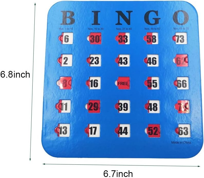 Yuanhe Shutter Slide Bingo Cards - 5 Pack Multi Color Extra Thick Stitched,...