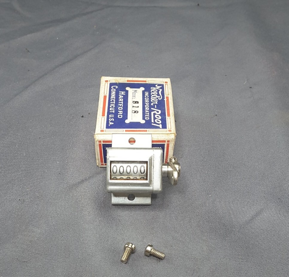 Veeder-Root - 5 Digit Mini Rotary Counter - all-brass made in Hartford, CT