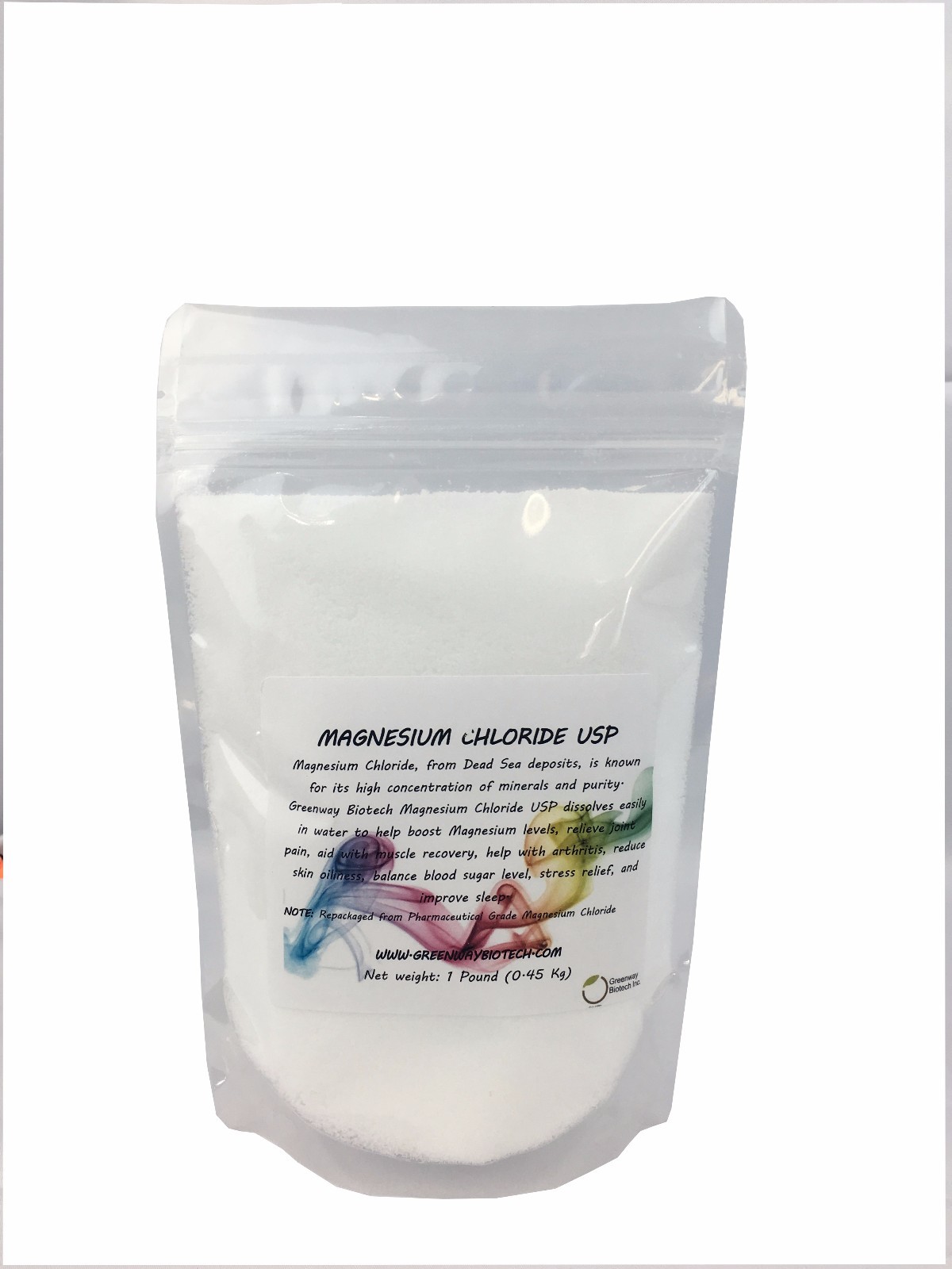 Magnesium Chloride Pharmaceutical Grade 100% Edible "Greenway Biotech" 1 Pound