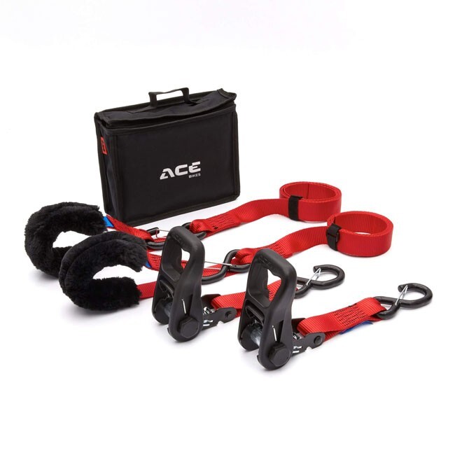 Acebikes Ratchet Premium Deluxe Motorcycle Tie Down Ratchet Straps Pack