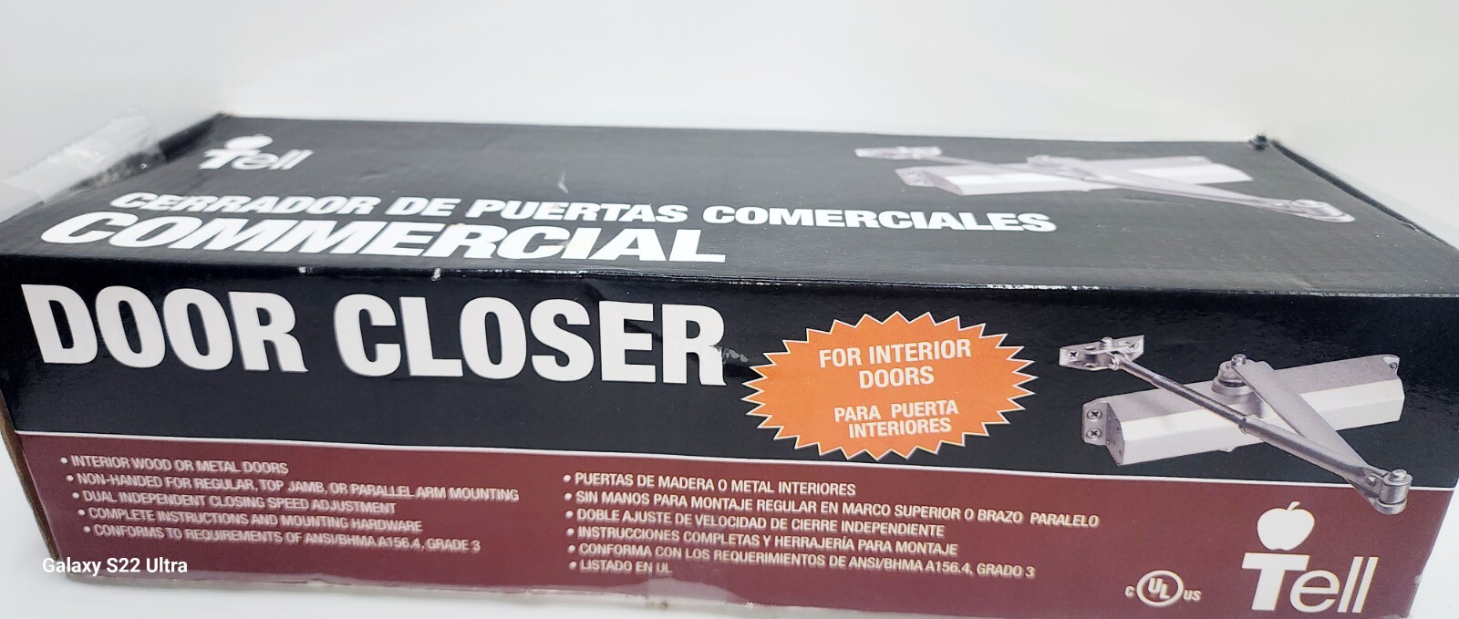 Tell Manufacturing Grade 3 Silver Commercial/Residential Door Closer