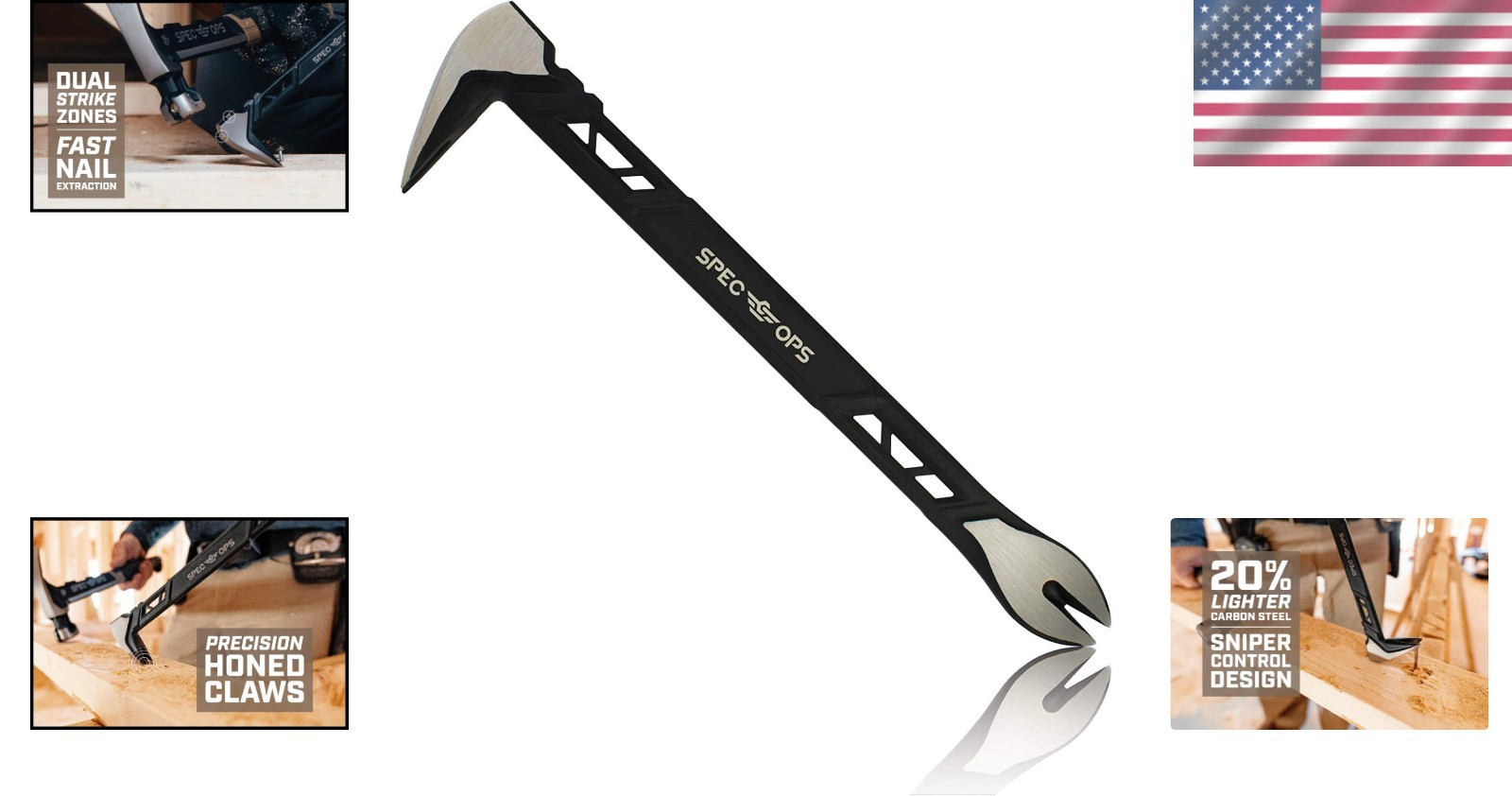 Drop-Tested 11-Inch Pry Bar for Rapid Nail Extraction - Construction Essential