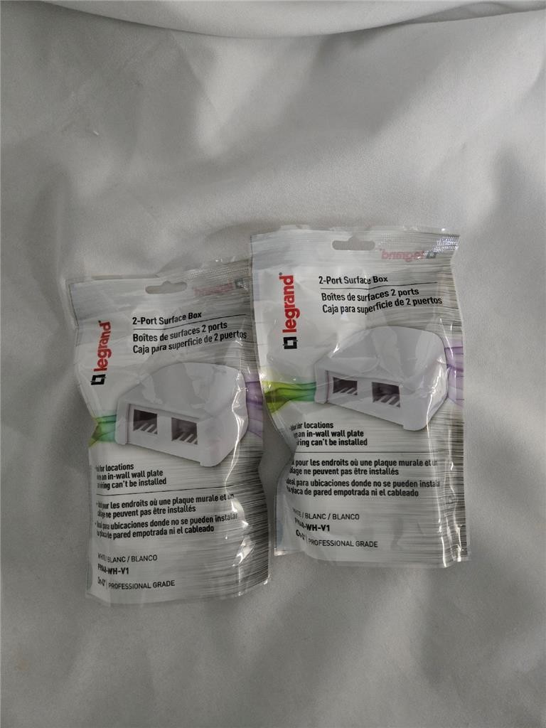 = Lot of 2 Legrand 2-Port Surface Box White F9048-WH-V1 Professional Grade NEW