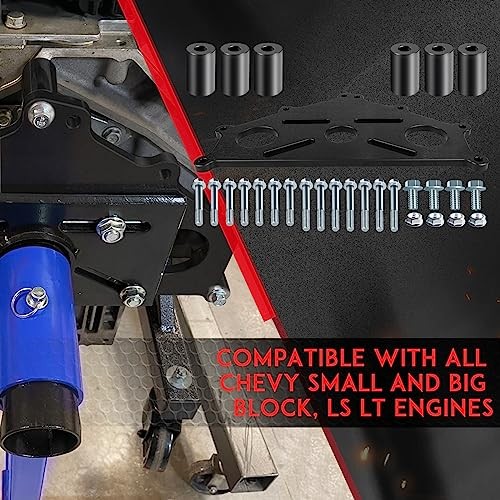 Engine Safe Stand Adapter Plate Compatible with Chevy LS1 Duramax BBC SBC Black
