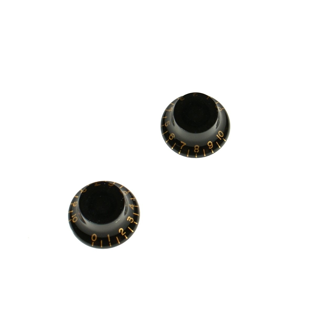 Set of 2 Top Hat Bell Style Guitar Speed Knobs -BLACK (A25)