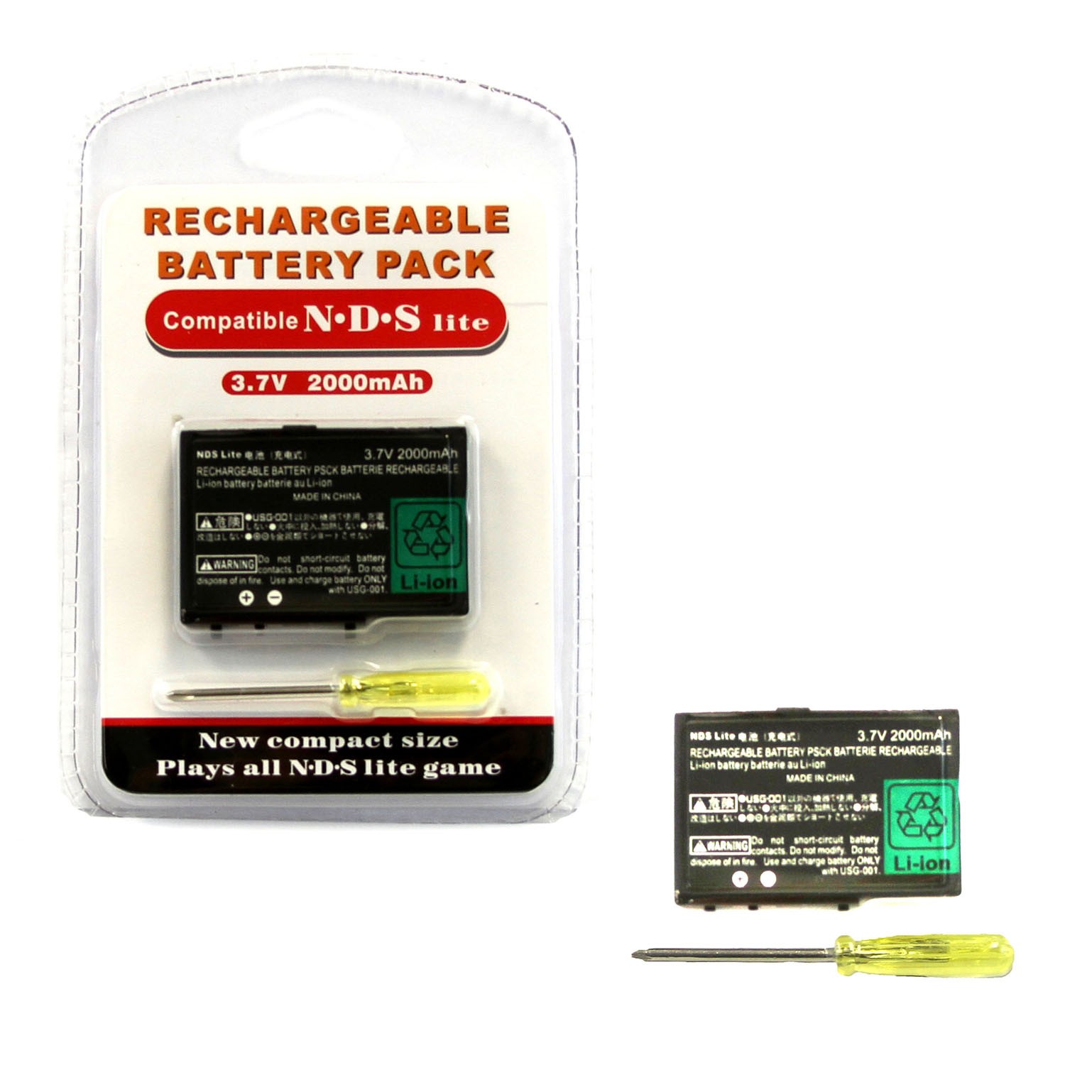 DS Lite - Rechargeable Li-ion 3.7V 2000 mAh Battery Pack Hexir (DSL)