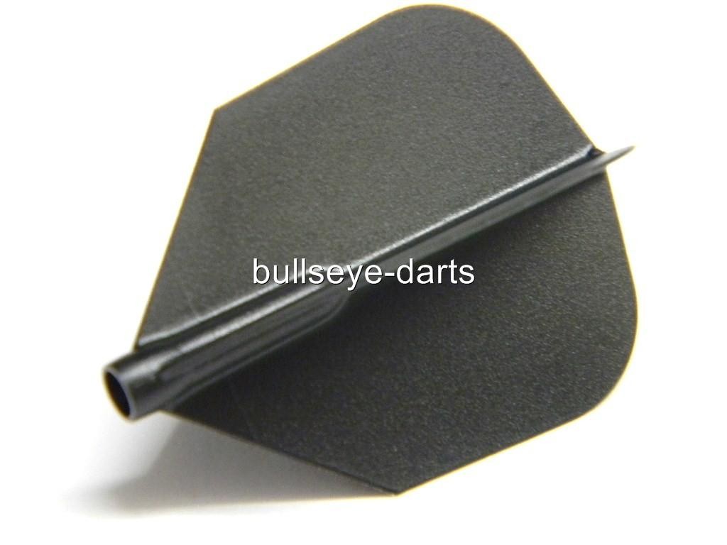 COSMO DARTS FIT FLIGHT  SIZE SHAPE   DARK BLACK   2 SETS  (6 FLIGHTS TOTAL)
