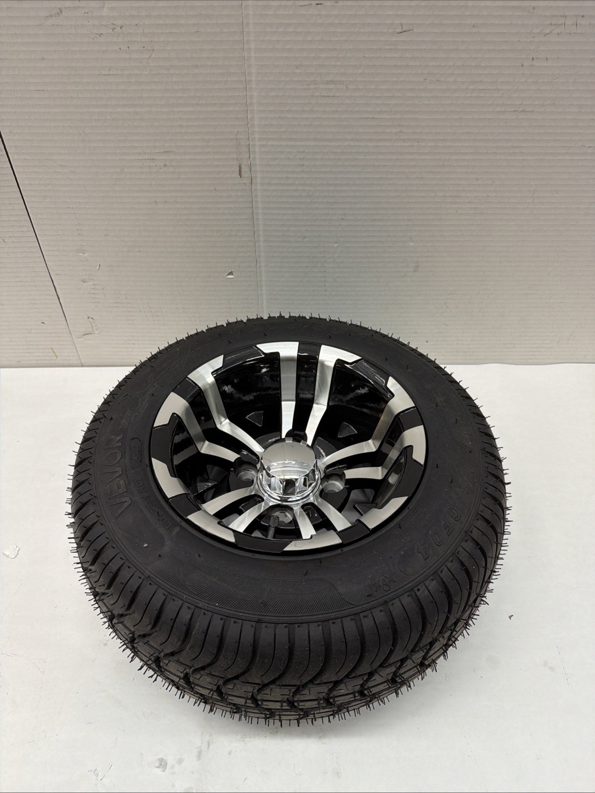 Golf Cart Wheel & Tire Combo, 10" 205/50-10 Black Aluminum Alloy, Set of 1