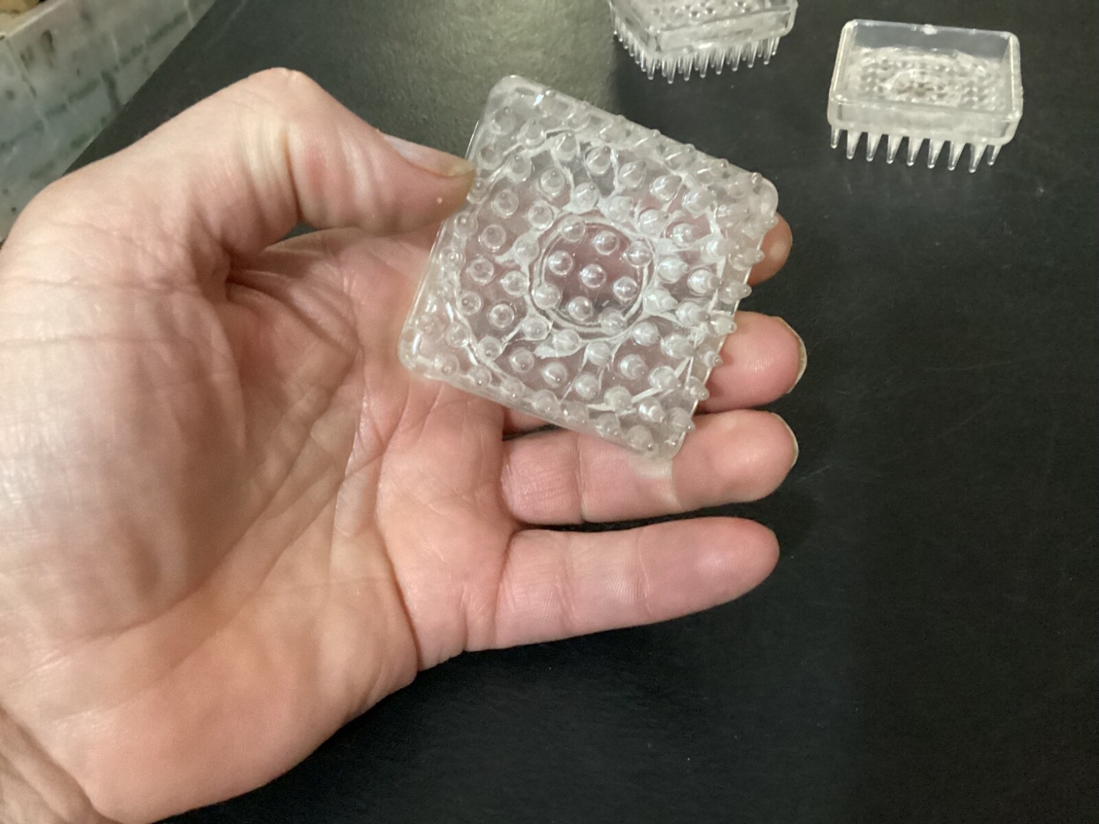 (3) Plastic Square Furniture Leg Cups for Use on Carpet