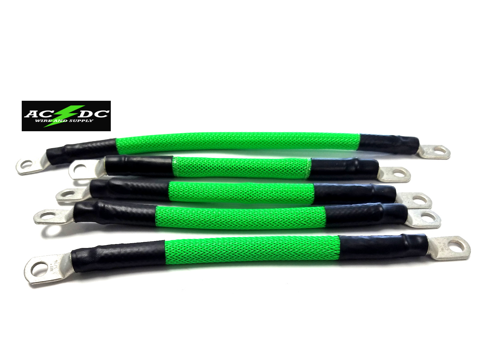 6 PCS EZGO TXT Golf Cart Car 48 Volt 2 Gauge HD NEON GREEN BRAIDED Cables 94UP