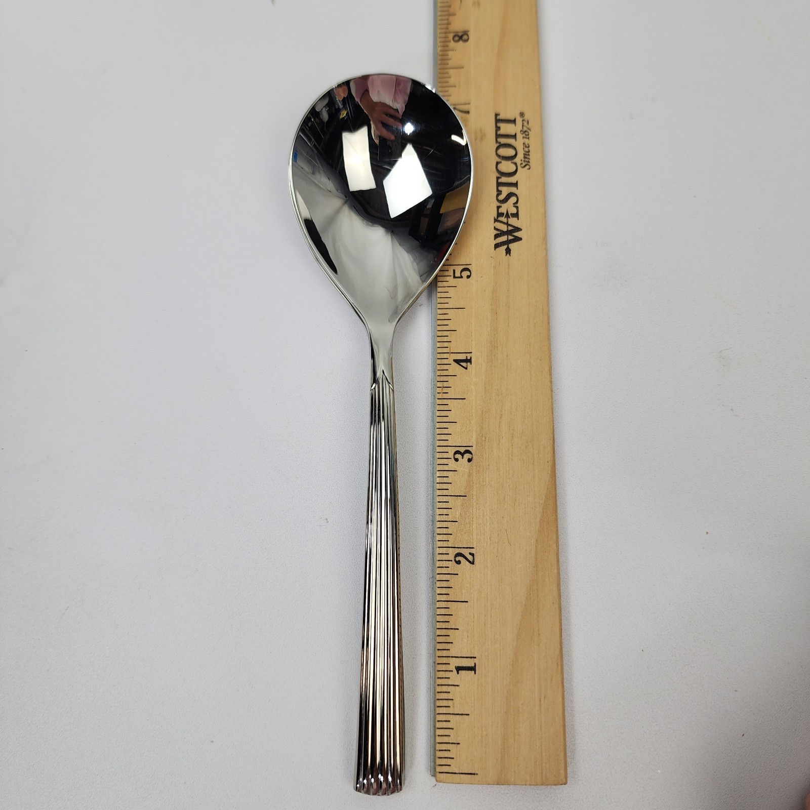 Lenox Stainless Flatware 18/10 Kennedy Serving Set 7pc Grooved Handle Glossy