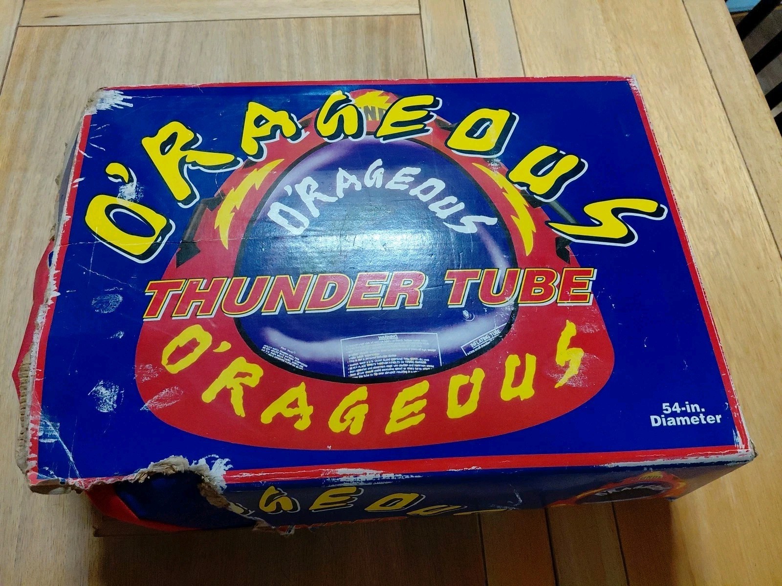 Inflatable Boating One Person Towing Tube 54" Red Blue Thunder Tube PVC