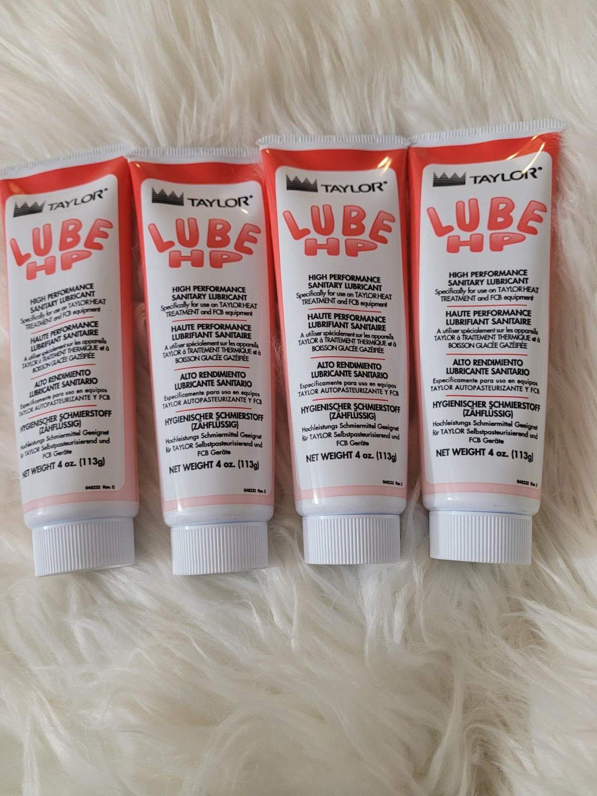 (x4- 4 oz Tube) Taylor 048232 High Performance Soft Serve Red Lubricant Tube