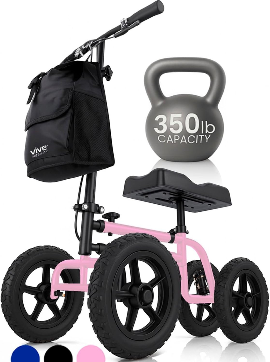 All Terrain Knee Scooter Walker for Foot Injuries - Adult Broken Leg Crutch Cart