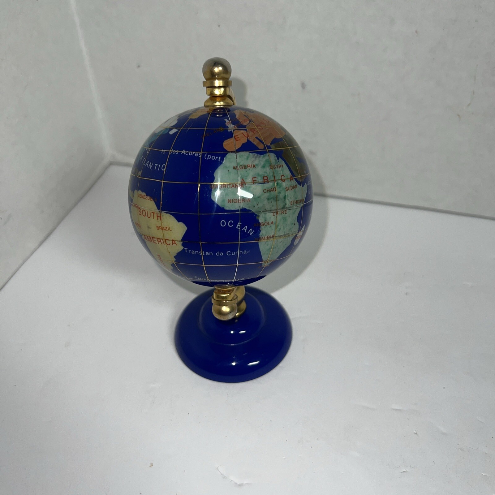 Globe World Map Desktop Globe 6" HIGH EUC