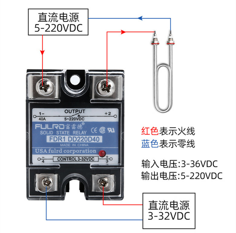FULRD Single-phase Solid State Relay DC-DC FDR1 DD220D40 SSR-40DD 40A