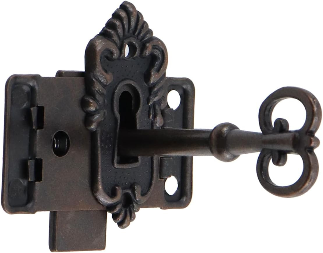 Furniture Locks Vintage Lock for Jewelry Antique Red Bronze Cabinet Locks Old Lo