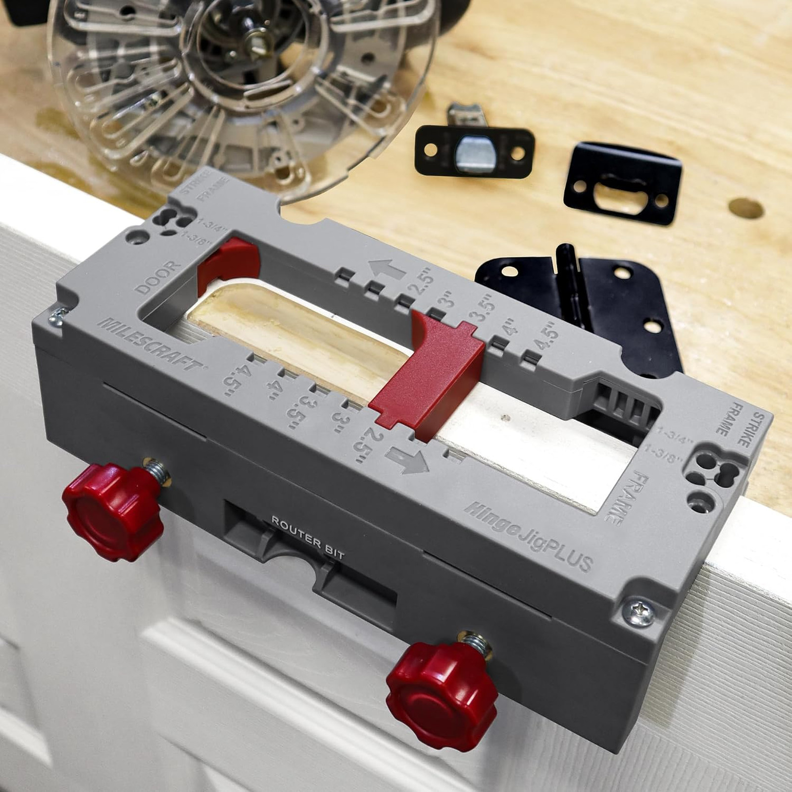 Door Hinge Installation Jig Plus Complete Kit for Mortising Doors and Frames