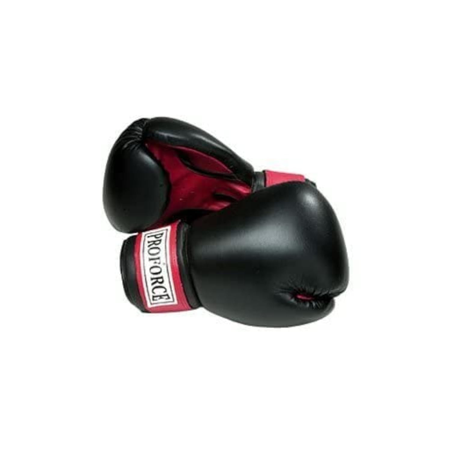 Pro Force Leatherette Boxing Gloves - Black with Red Palm - Black - 10 oz.
