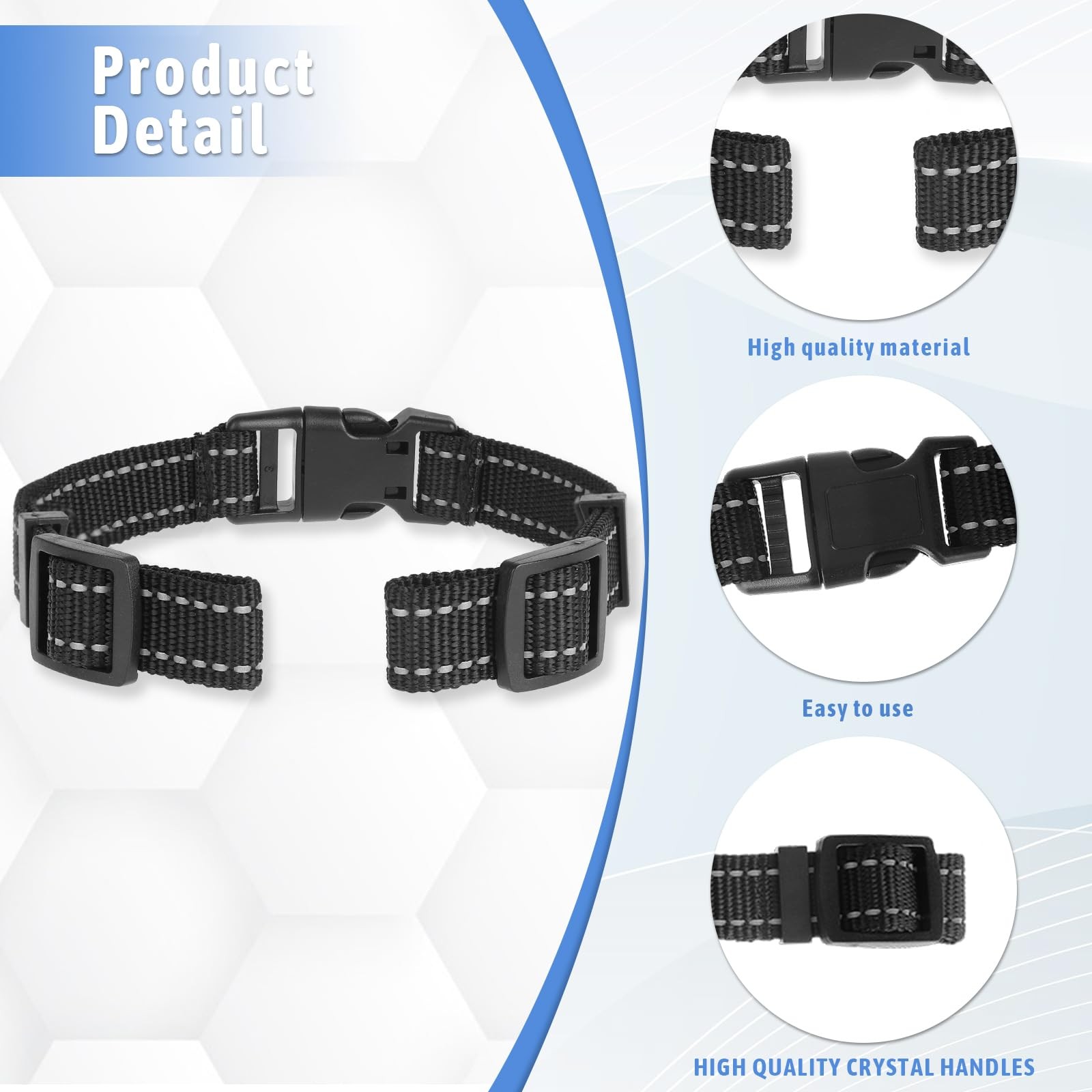 2 Pack Replacement Collar for Dog Training 10 * 8 * 1.7cm, Black