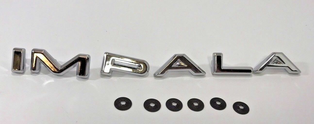 1964 64 Chevrolet Impala Quarter Panel Emblems Chrome Letters GM Licensed  1 pc