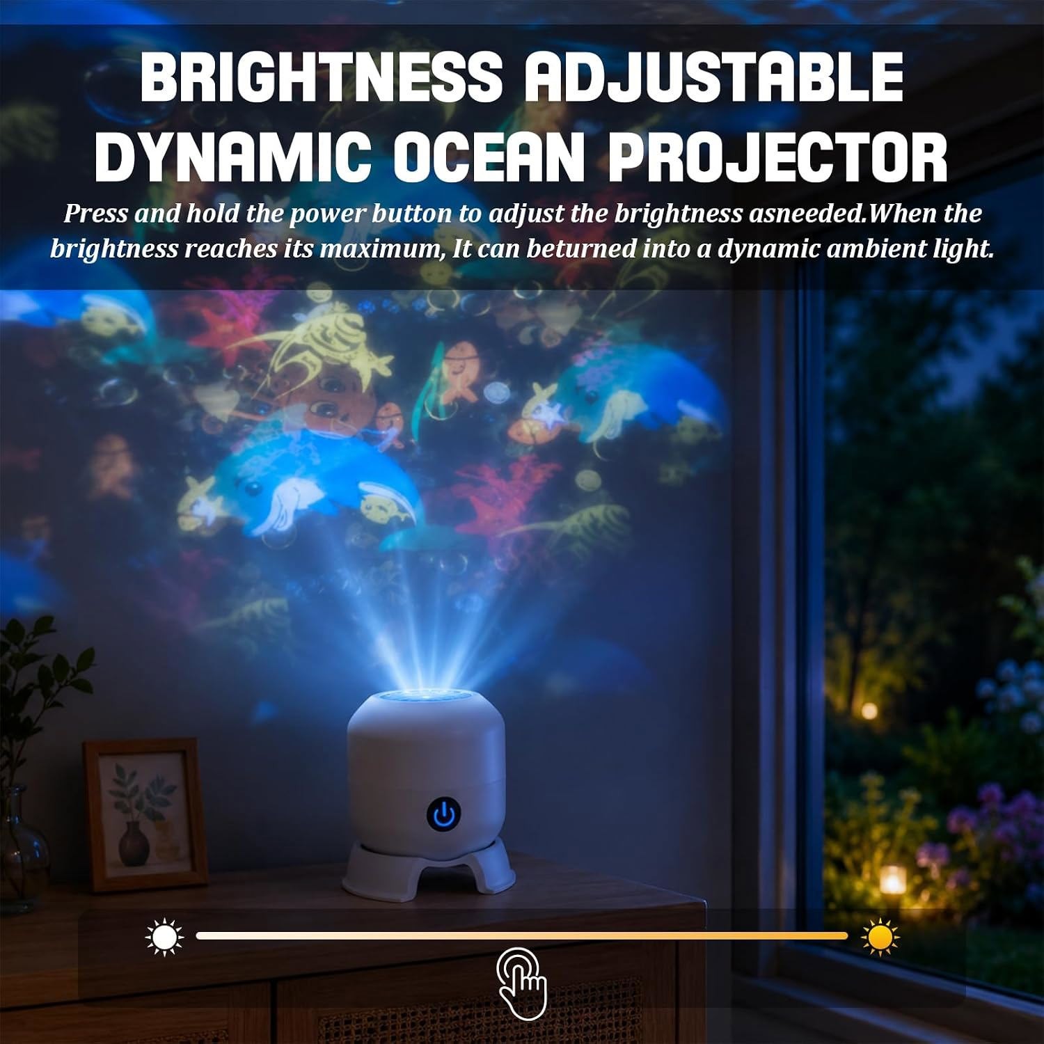 Dynamic Rotating Led Projector Lights Ocean Scene Rotating Night Lamp for Kids