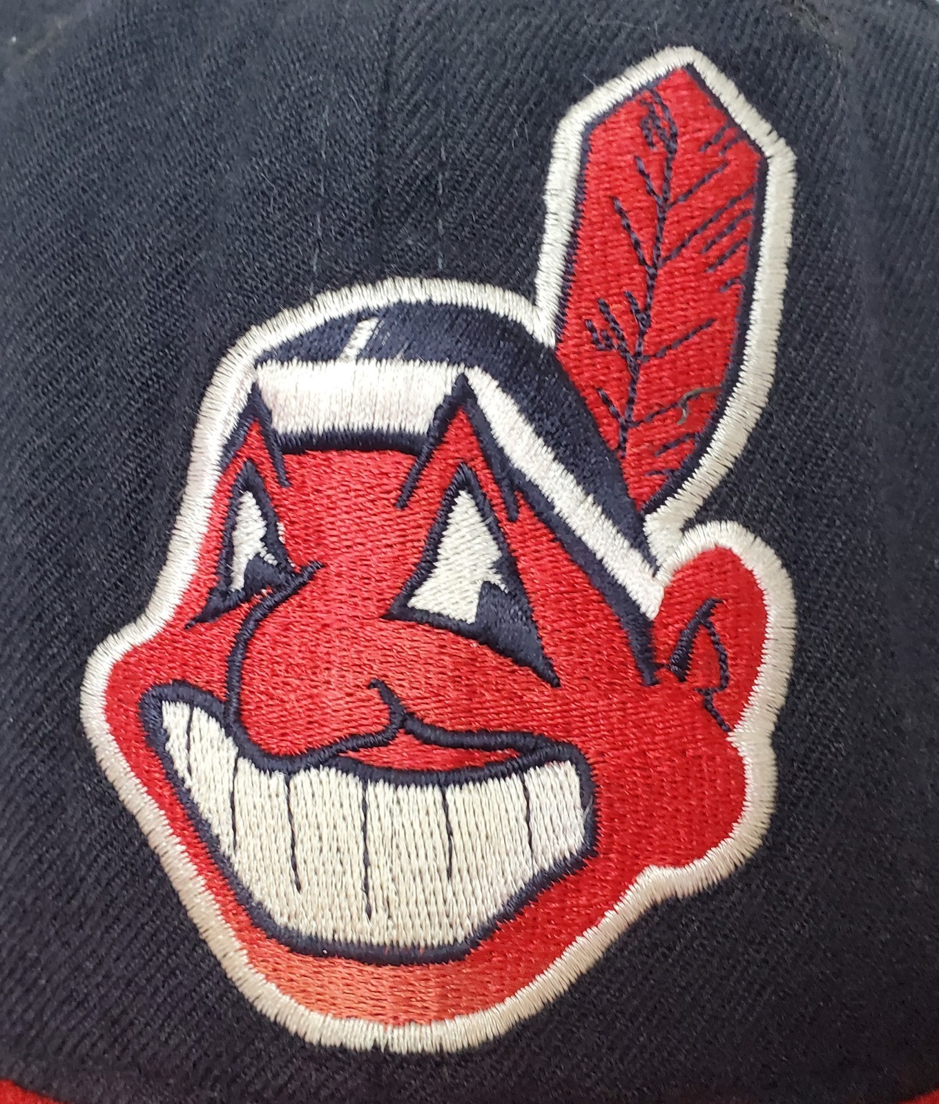 Vintage 90s Cleveland Indians New Era 5950 Pro Baseball Hat/Cap 7⅛ ~ Chief Wahoo