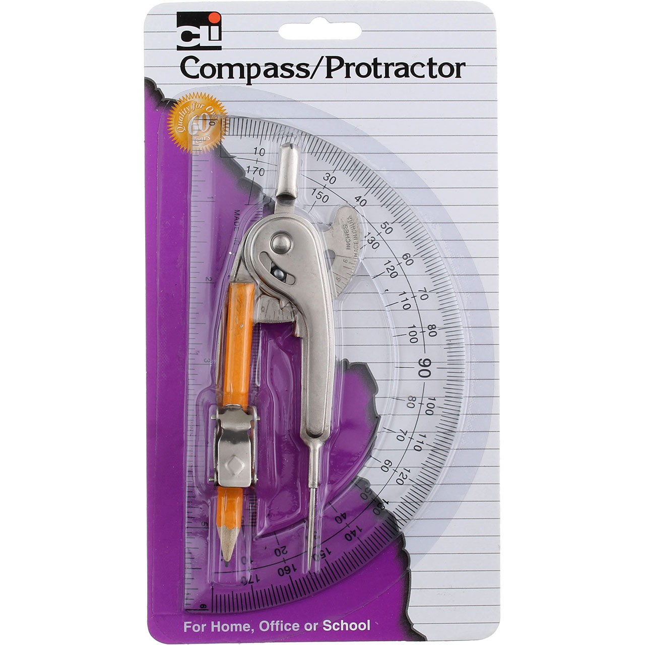 2 Pack Charles Leonard Compass/Protractor 2.1 oz