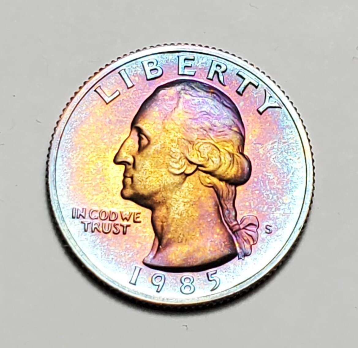 TONED 1985 S WASHINGTON QUARTER PROOF UNC #C1688