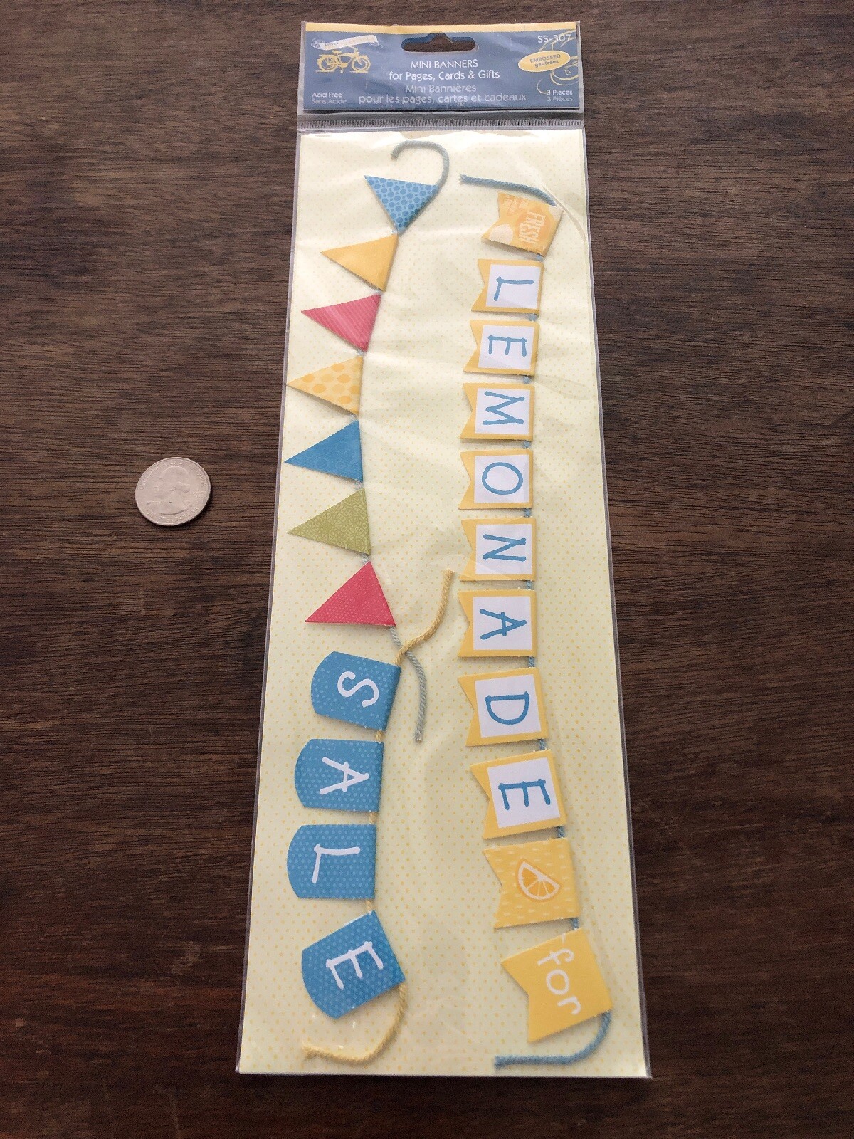 “LEMONADE FOR SALE” Lemonade Stand Mini Banners Little Yellow Bicycle Crafts NEW