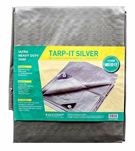 12 ft X 10 ft Waterproof Multi Purpose Water Proof Silver Tarp Poly Cover for...