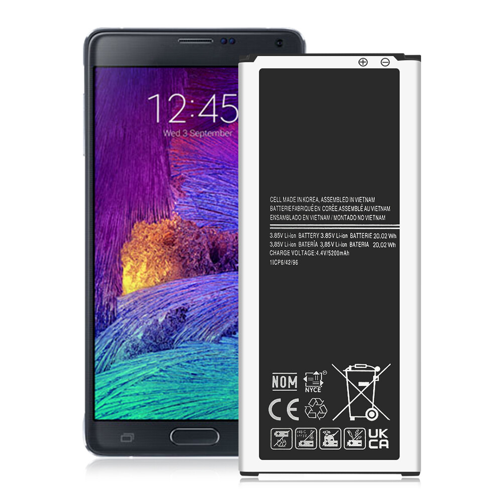 2 Pack 5200mAh Battery Replacement for Samsung Galaxy Note 4 N910 EB-BN910BBZ
