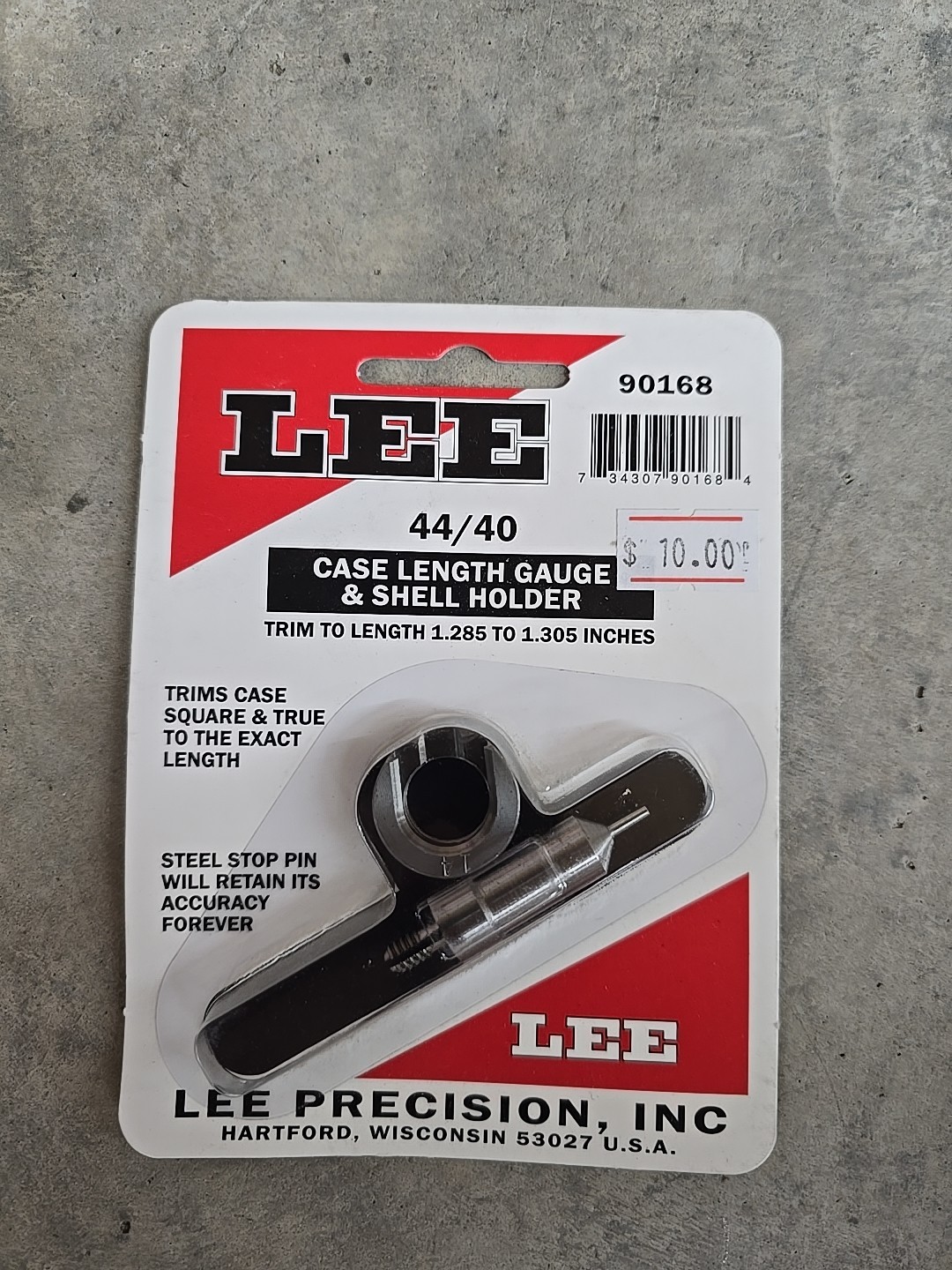 NEW! Lee 90168 Case Length Gauge & Shell Holder 44/40 WIN WINCHESTER PRECISION