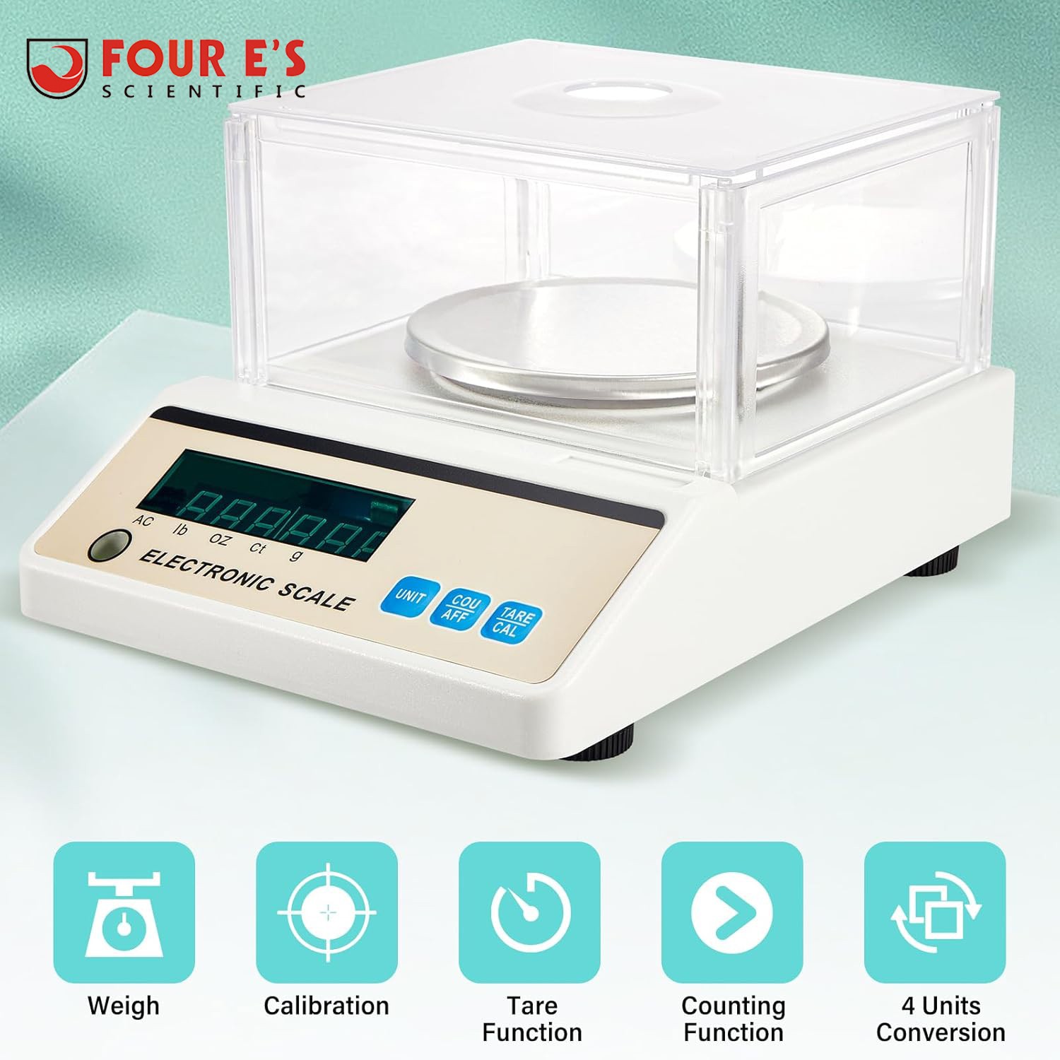 3000g/0.01g Lab Analytical Balance Digital Precision Lab Scale with Windshield