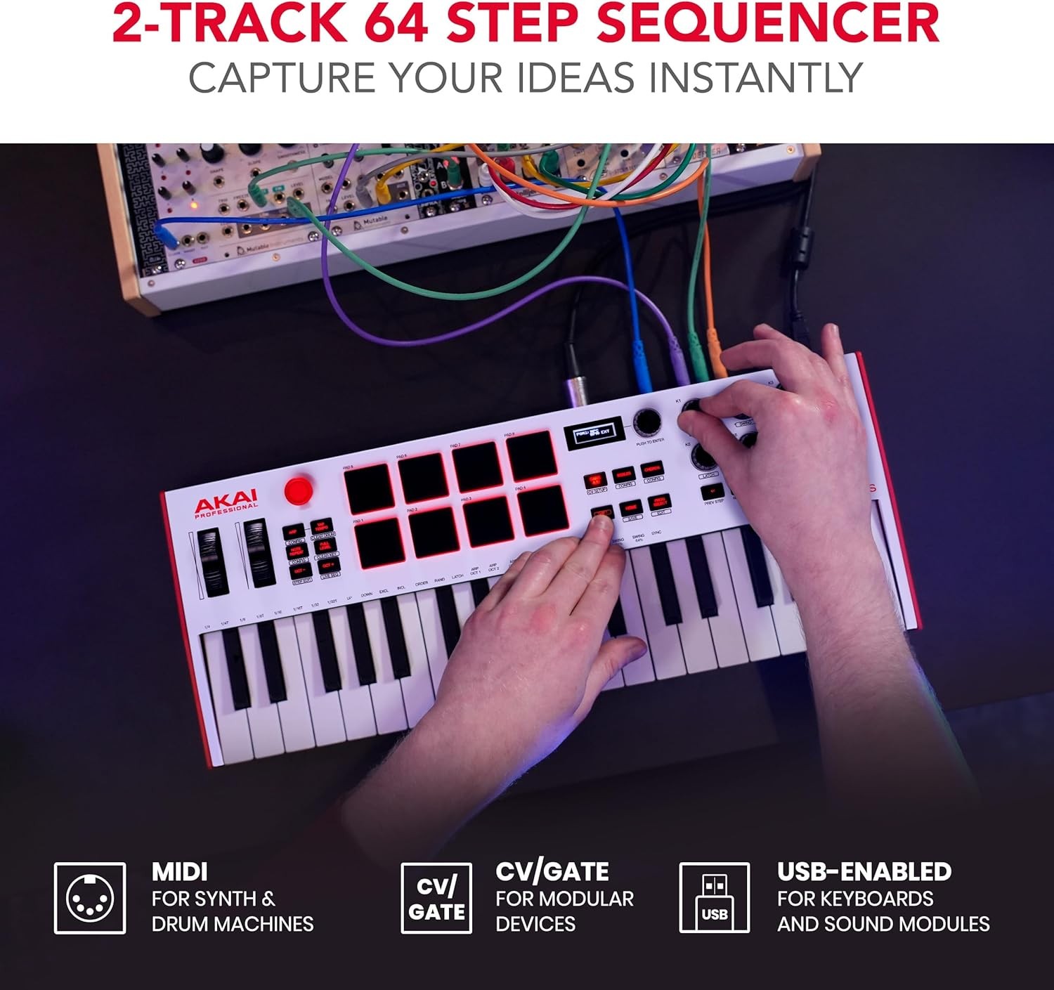 MPK Mini Plus,USB MIDI Keyboard Controller with 37 Mini Keys,8 MPC Pads
