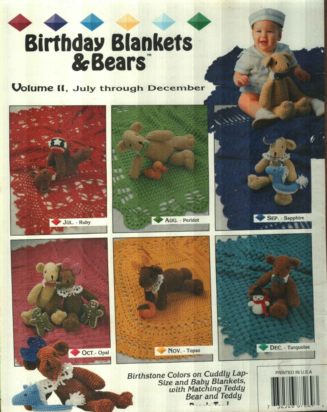 USED BIRTHDAY BLANKETS & BEARS VOLUME II ANNIE'S ATTIC CROCHET PATTERN BOOK