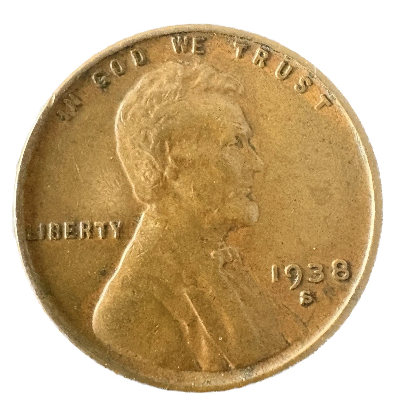 1938 S Lincoln Wheat Cent Fine Circulated Condition