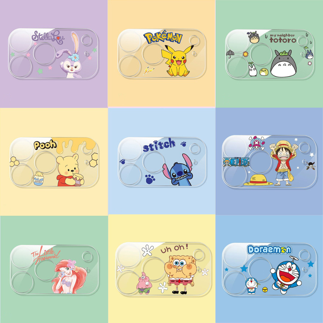 Cartoon iPhone 17 Pro Max Cute Pokémon Tempered Glass Camera Lens Protect Cover
