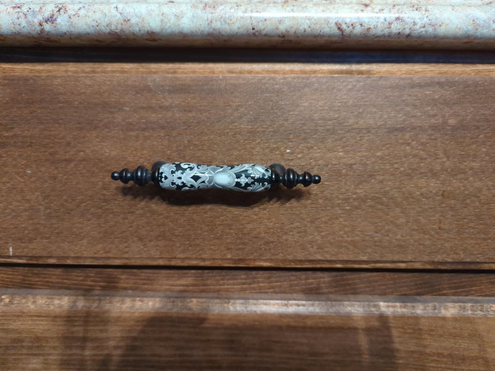 6 Pack Ceramic Drawer Pull Dresser Cabinet Pull Handle (6, 3" hole centers) |...